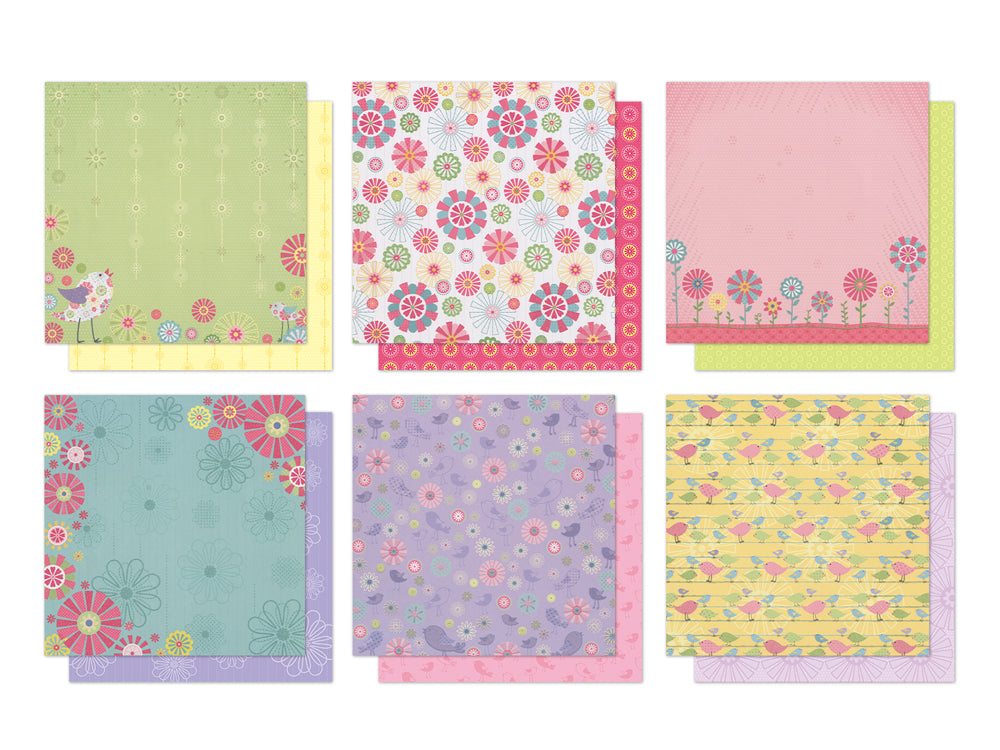 Cardstock: 12"x12" Glitter Embossed Dble-Sided 5eax6styles F) Spring Fling
