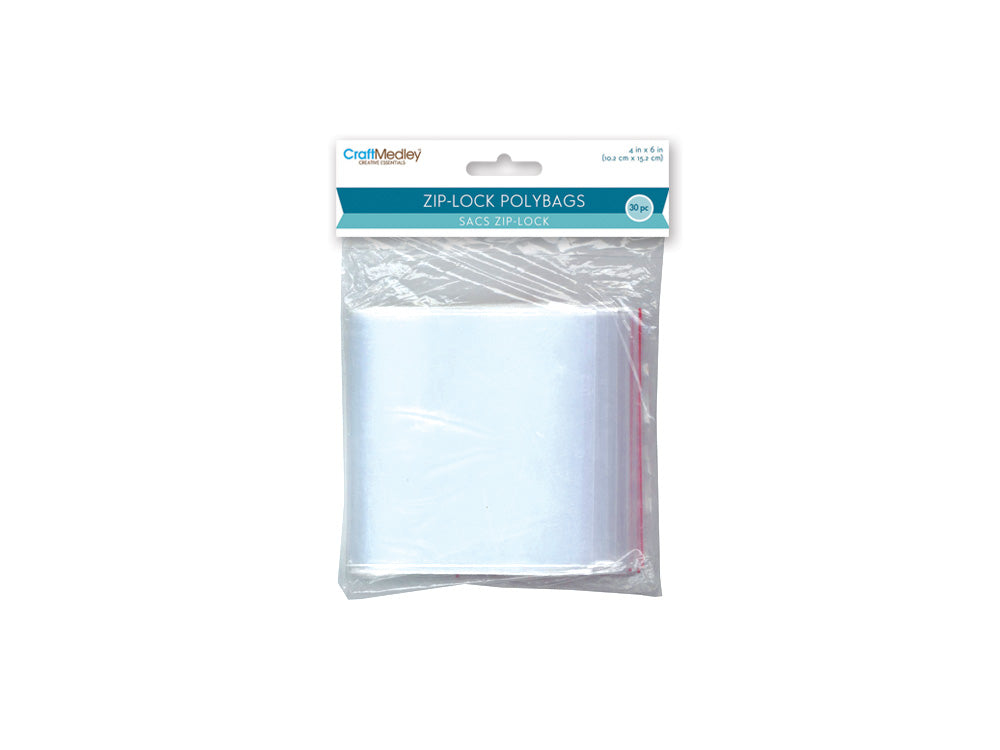 Craft Medley: Zipper-Seal Polybags 4"x6" 30pc