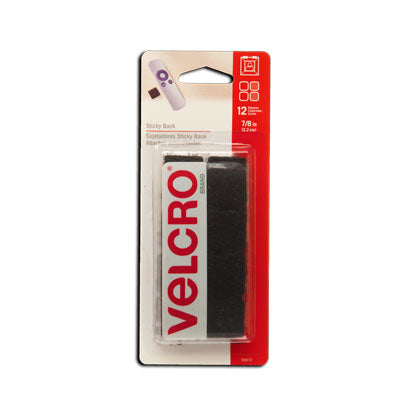 VELCRO® Brand *Sticky Back 7/8" Squares Black 12 c