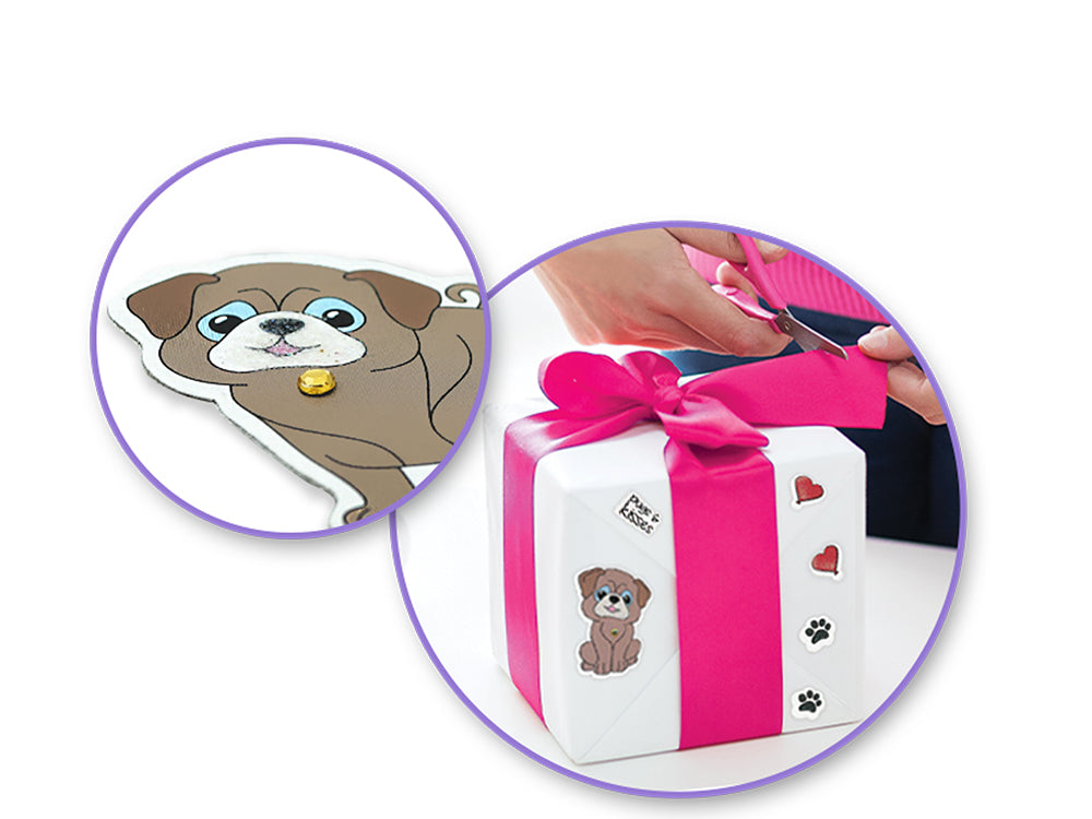 Handmade Sticker: 3D Glitter Cardstock Elements 250gsm B) Pugs & Kisses