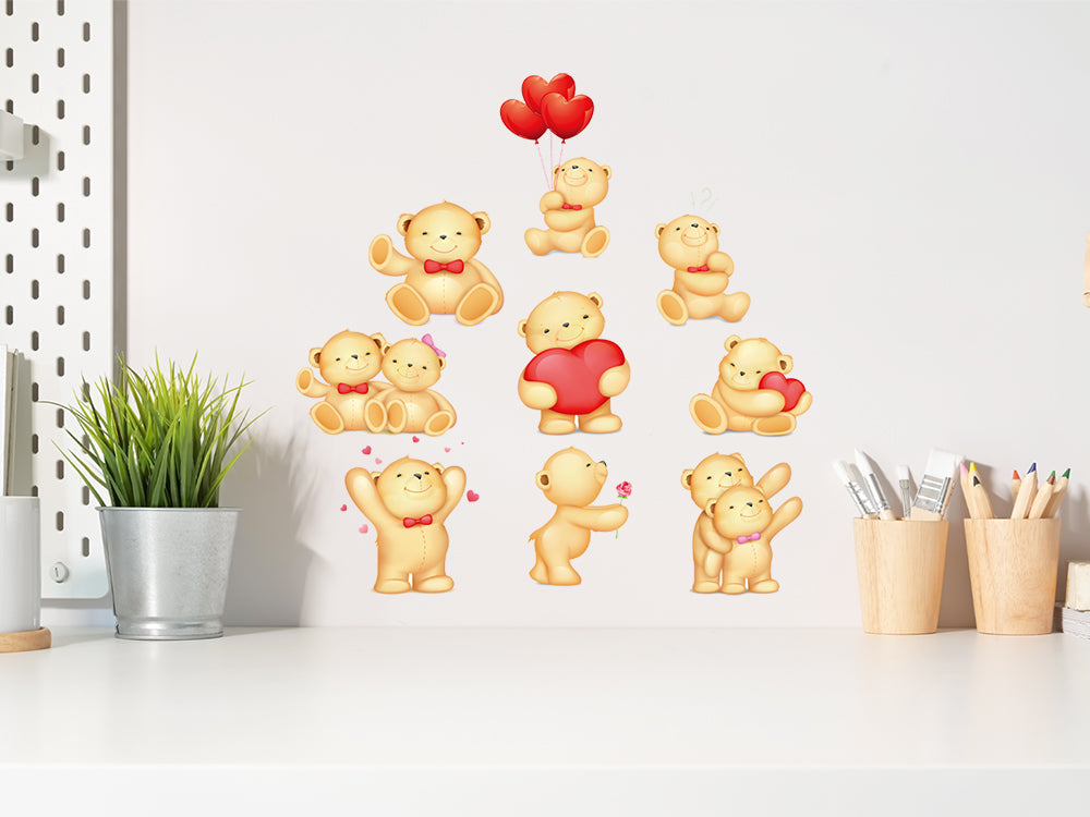 Craft Decor: 11.8"x15.75" Wall Art Clear C) Teddy Bear Love