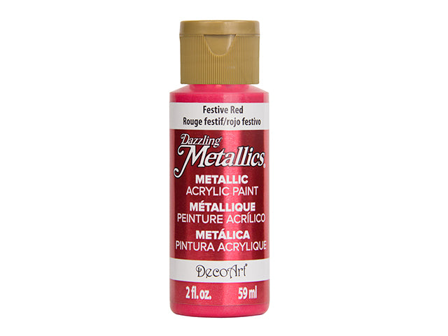Dazzling Metallics Paint: 2oz All-Purpose Shimmering Luster DA070-336 DA262 Festive Red