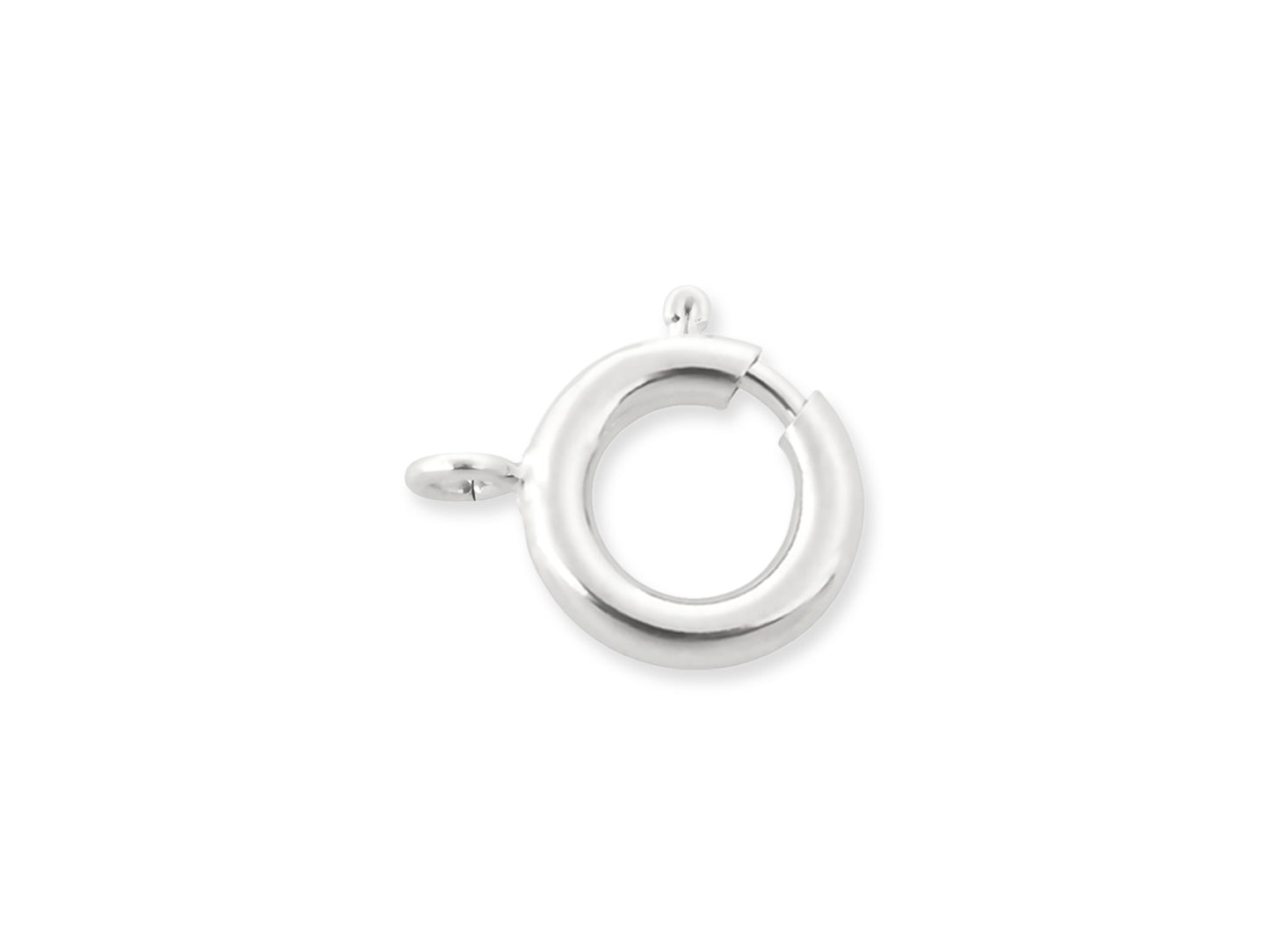 Jewelry Findings: 12mm Ring Clasp x6 w/Spring B) Silver