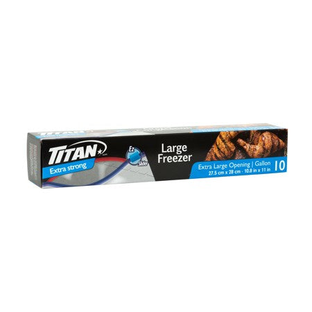 TITAN LARGE SLIDER FREEZER BAG 10/PK
