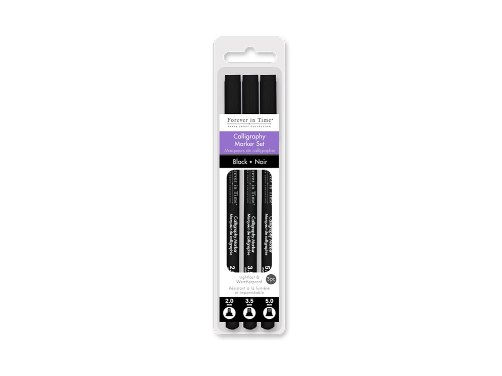 Paper Craft Essential: Calligraphy Marker Set 3pc 2.0/3.5/5.0mm A) Black