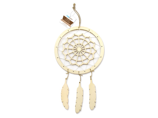 Wood Decor: 6.3"x7.9" DIY Dream Catcher w/Jute Hangers
