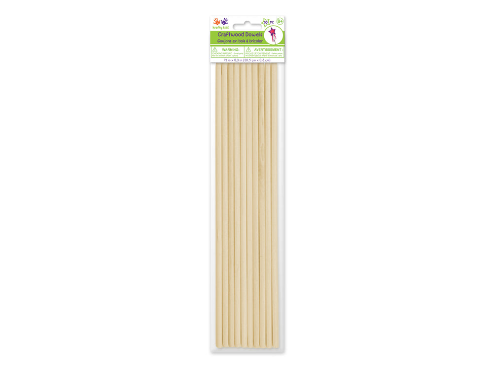 Craftwood: 1/4"x12" Natural Bamboo Dowel 10/pk