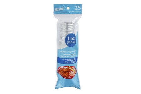 1 OZ PP PORTION CUP AND LID COMBO 25/BAG 36/CS