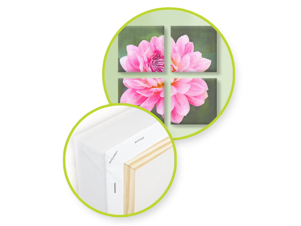 Stretch Artist Canvas: 6"x6" x1.4" Deep 4-Square Set Primed Back-Stapled