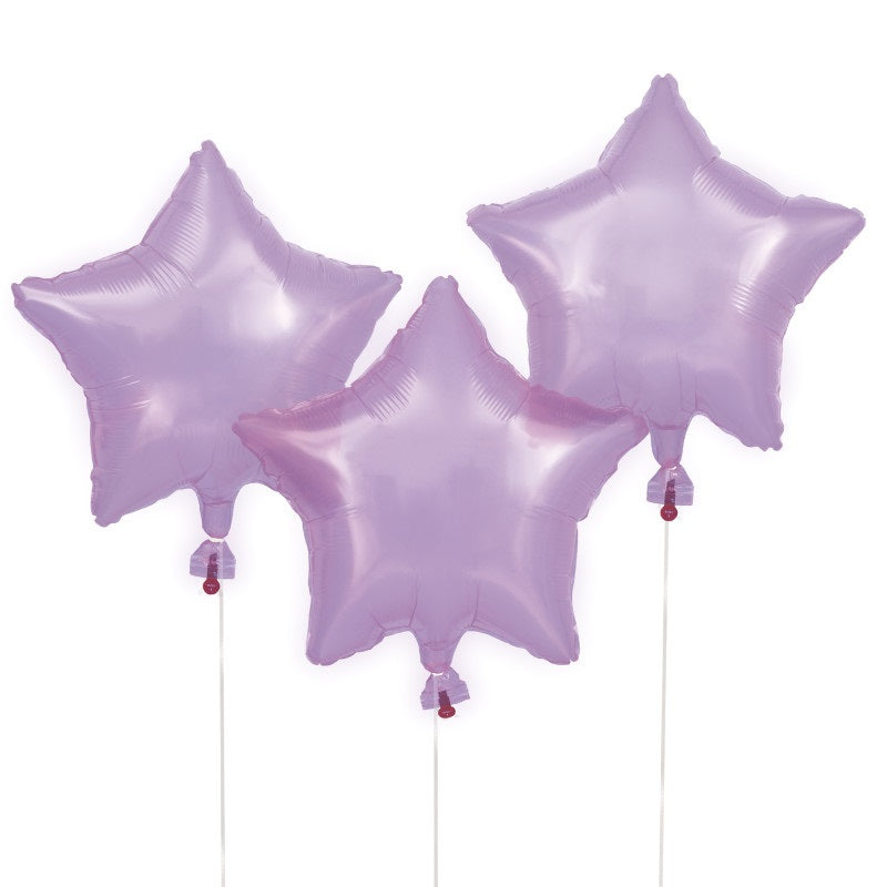 Translucent Purple Star Balloons with Seam and Valve  3ct