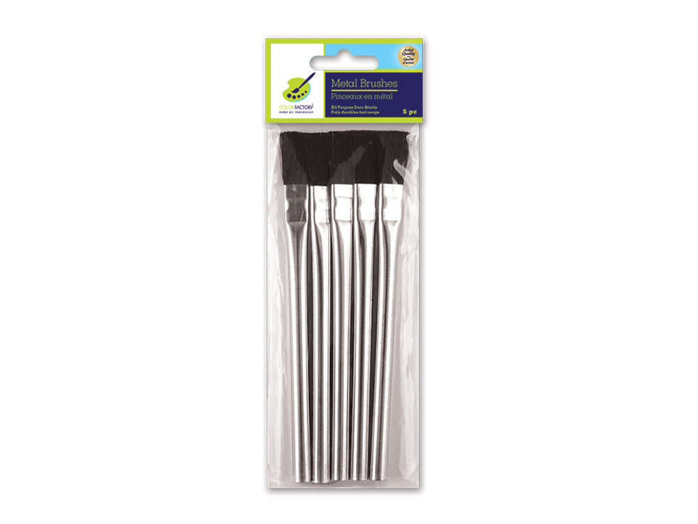 Color Factory Brush Set: Metal Duro-Bristle 5/pk Artist All-purpose
