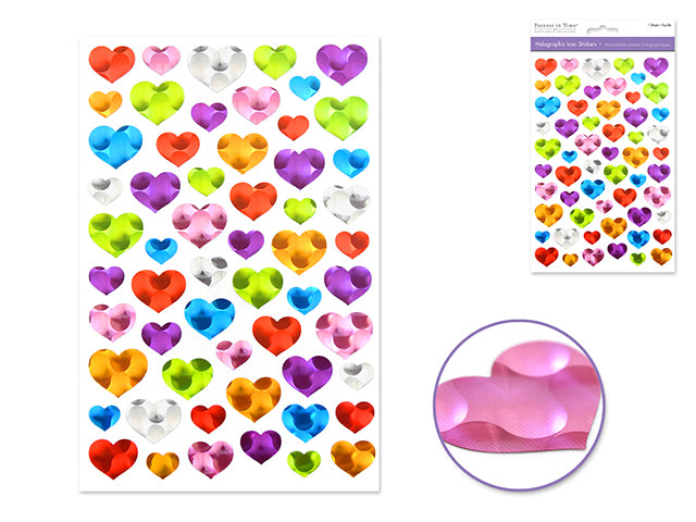 Paper Craft Sticker: 5.5"x8.25" Holographic Icons D) Heart