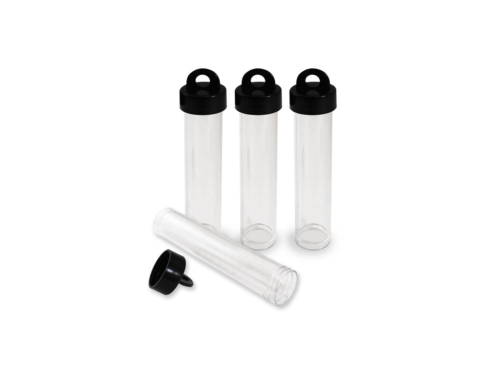 Craft/Bead Storage: 4" Round Tube Vials w/Screw Hang Cap x4