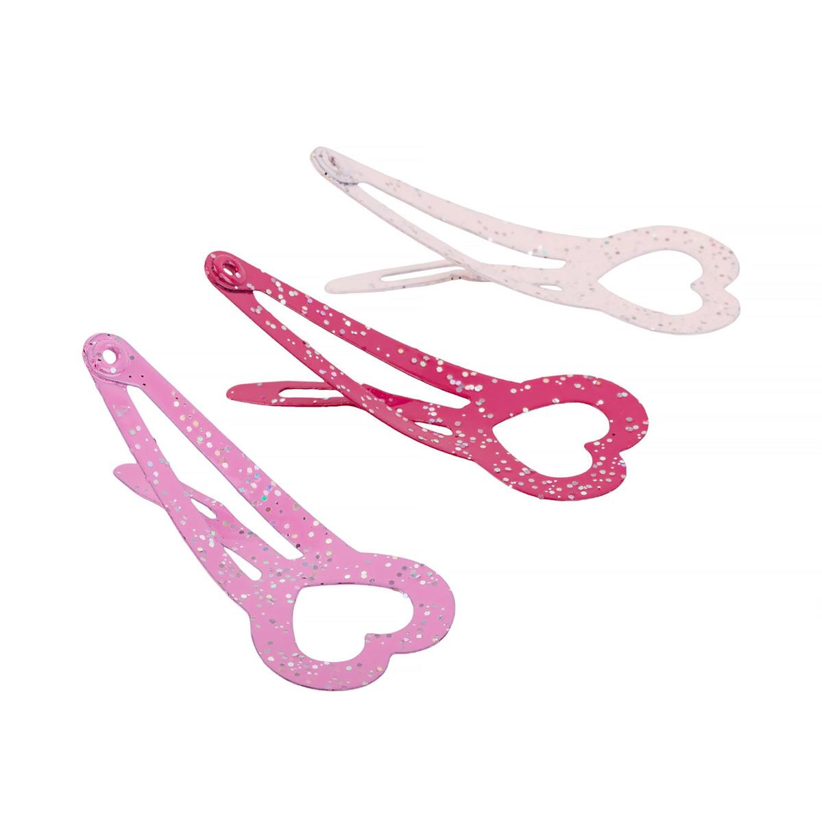 Stylin G, 6-pc Snap Barretted w Hearts, hc