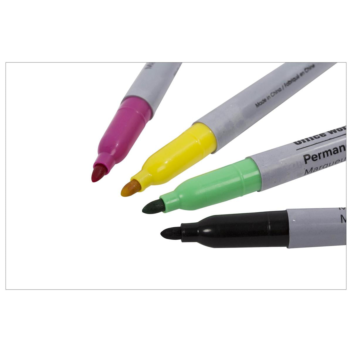 O.WKs. 6-pc Permanent Markers Mixed colour, Fine tip