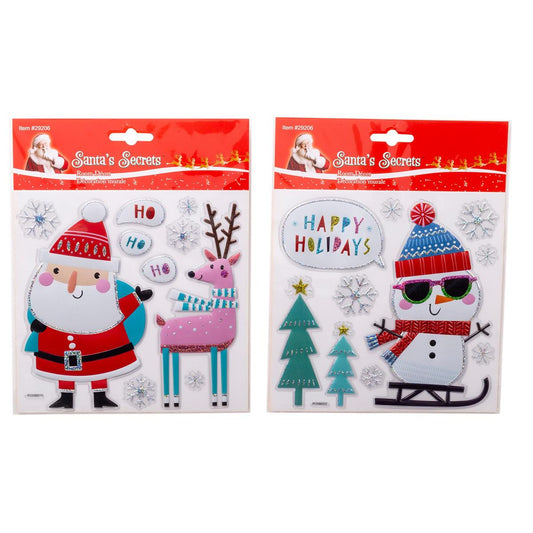 S.Secrets Xmas Embossed Foil Room Decor, 13.3"x10", 2/s, pbh
