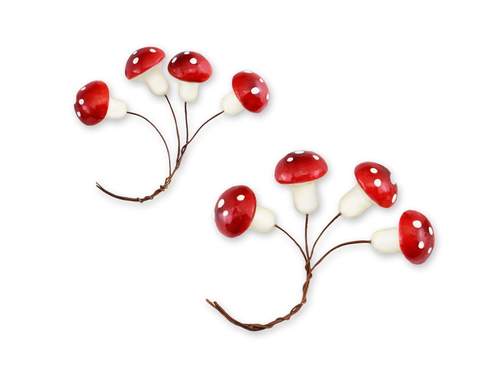 Craft Decor: Mini Foam Mushroom Picks 8pc (2.5cmx4/3cmx4)