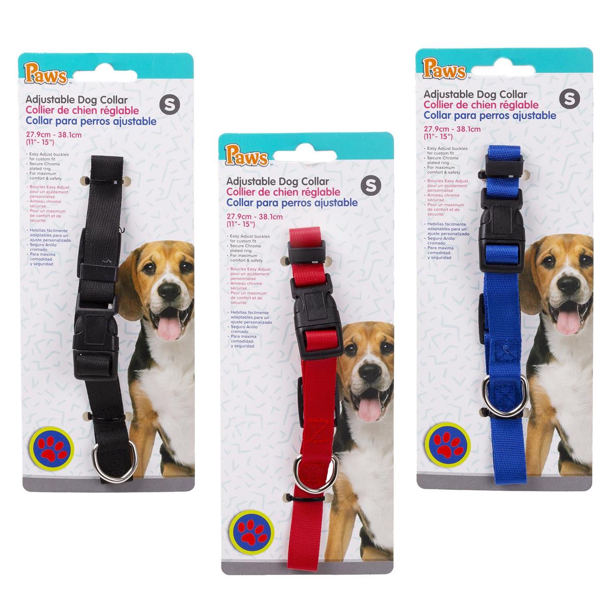 PAWS Adjustable Dog Collar (S), 3C, t.o.c.