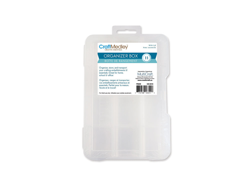 Craft/Bead Storage: 7"x4.75"x0.9" Organizer Box w/Lid