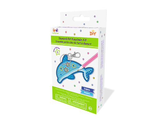 Krafty Kids Kit: Diamond Painting DIY Keychain Kit B) Dolphin