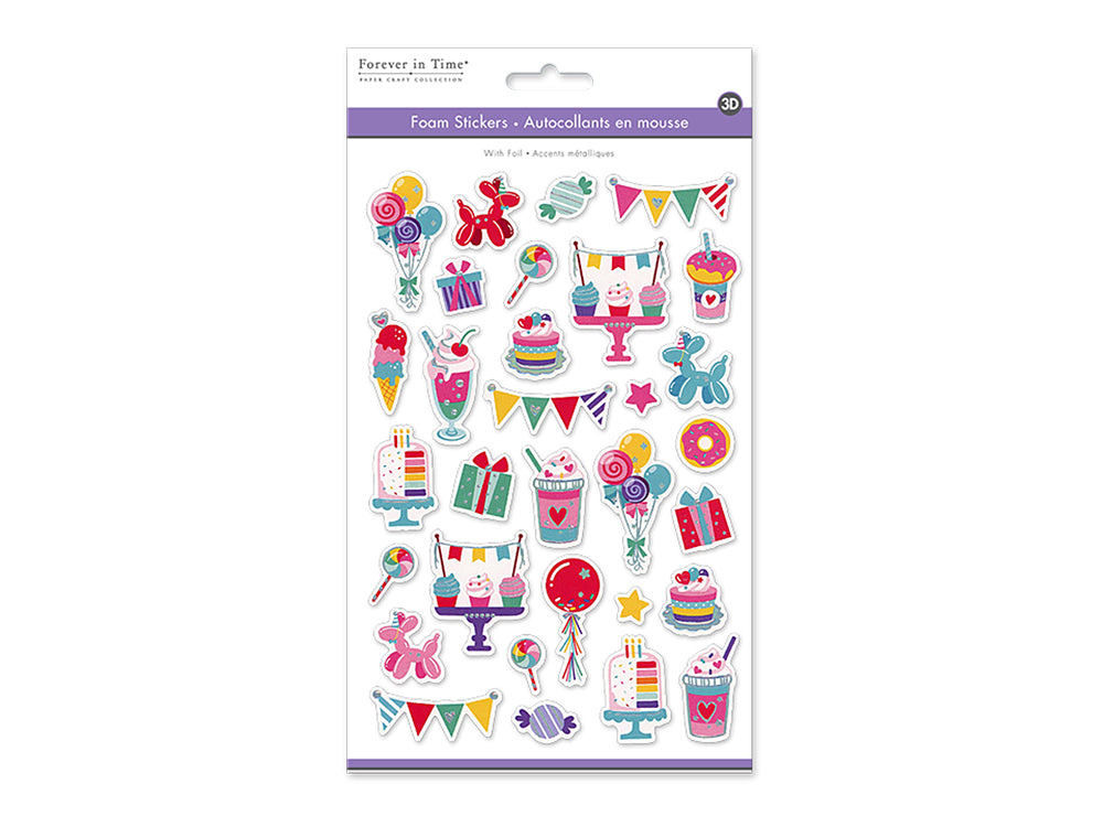 Paper Craft Sticker: 5.7"x9.8" 3D EVA with Foil B) Celebration