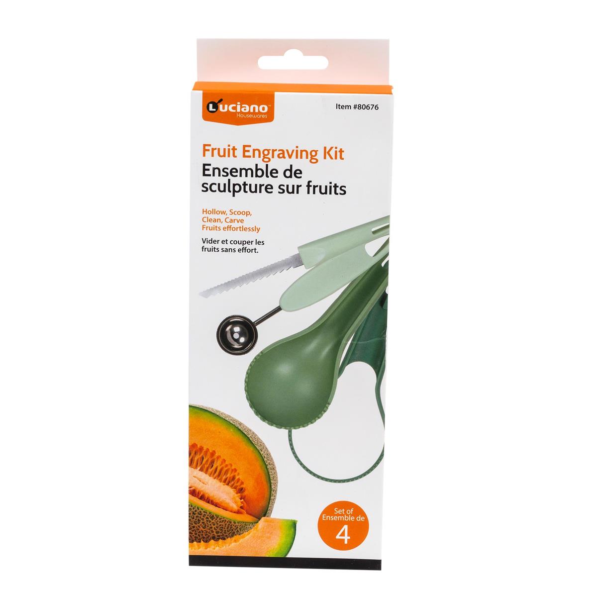 Luciano 4-pc Fruit Engraving Kit, window box