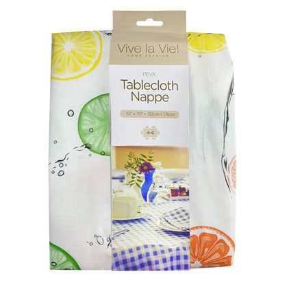 *Tablecloth Peva - Flannel Back Fruits 52"x70"