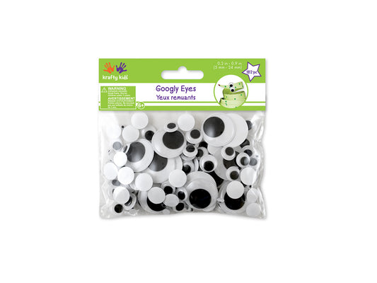 Paste-On Googly Eyes: Bulk 5mm-24mm Asst x182 Black Standard