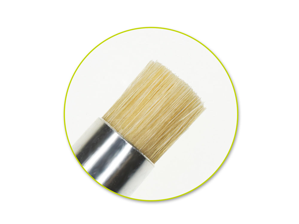 Artist Brush Set: 'Stubbies' Smooth Handle Bristle x3 Wood Handle A) Round #2/4/6