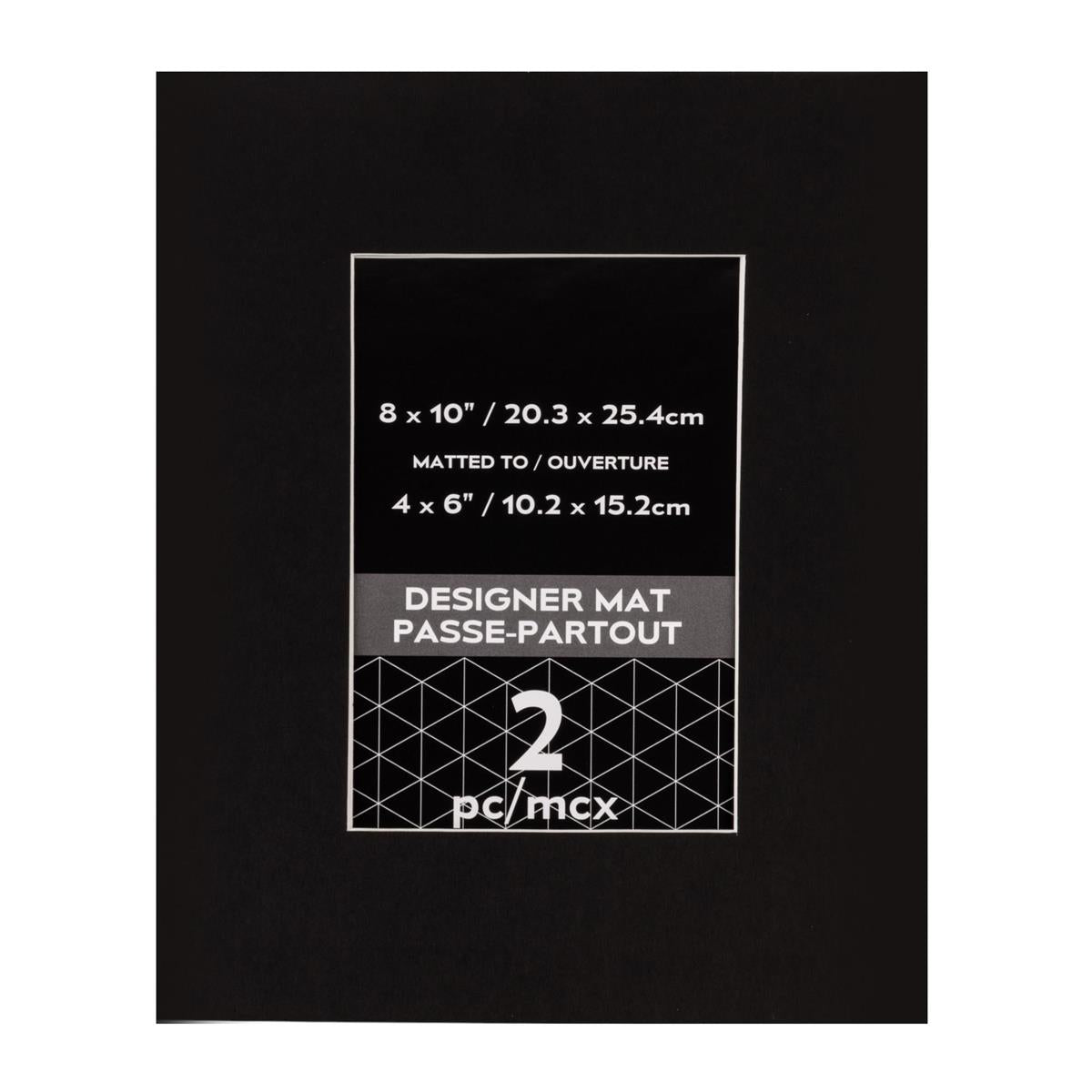 2pk 8x10" Photo Mat (4x6" OPG) Black, pslv + insert
