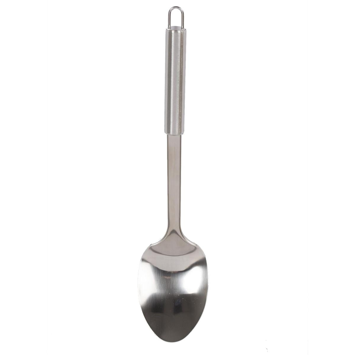 Luciano 12.5"L Solid Spoon, Stainless Steel, hangtag