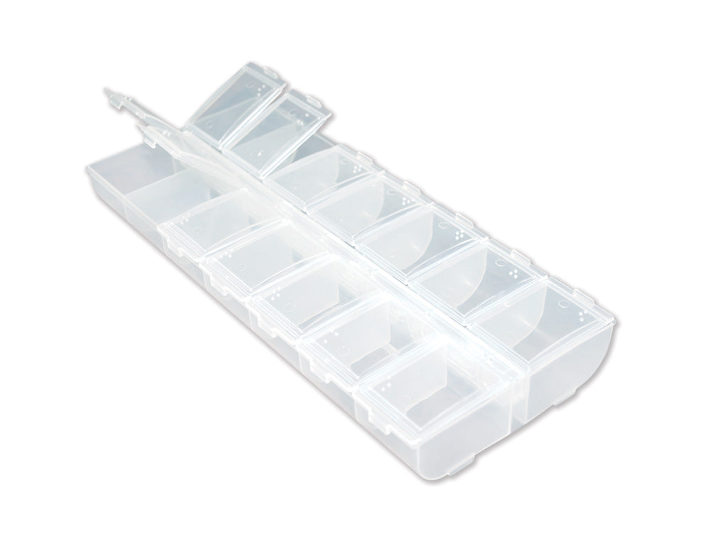 Craft/Bead Storage: 9"x4"x1" Organizer Box 14-Comp w/Snap Lids