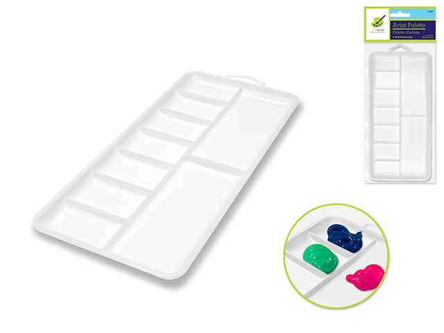 Color Factory Paint Palette: 7.13"x3.37" Plastic Rectangular 9-Well
