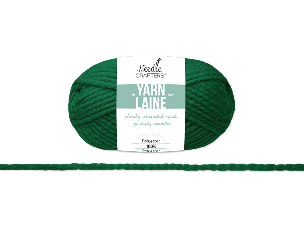 Needlecrafters: 100g Chunky Stranded Twist Poly Yarn K) Dark Green