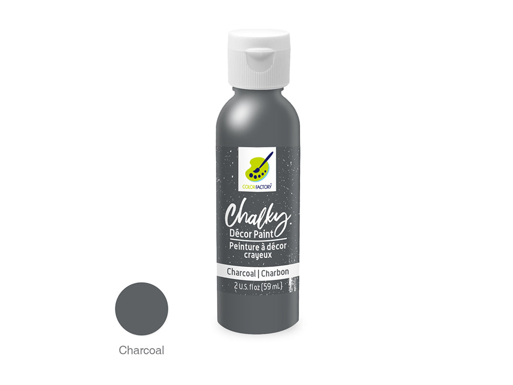 Color Factory: 2oz Chalky Decor Paint CD01-CD10 CD09) Charcoal