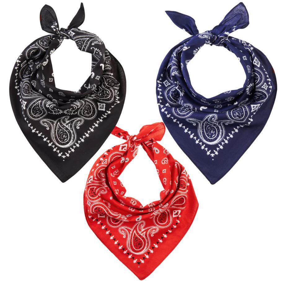 Bodico, Cotton Bandana 54x54cm Paisley, 3-asst col, hc