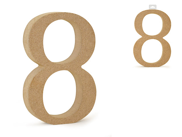 Wood Numbers: 5 1/8" MDF Standing 8