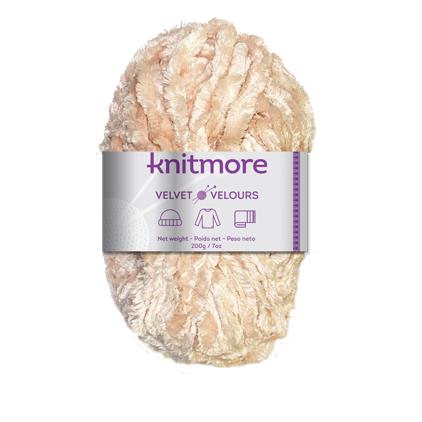 VELVET KNITTING YARN-CREAM 200G/126yards