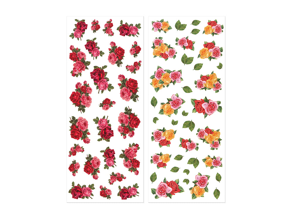 Paper Craft Sticker: 5"x12" 2-Sticker Themed Set C) Rose Medley