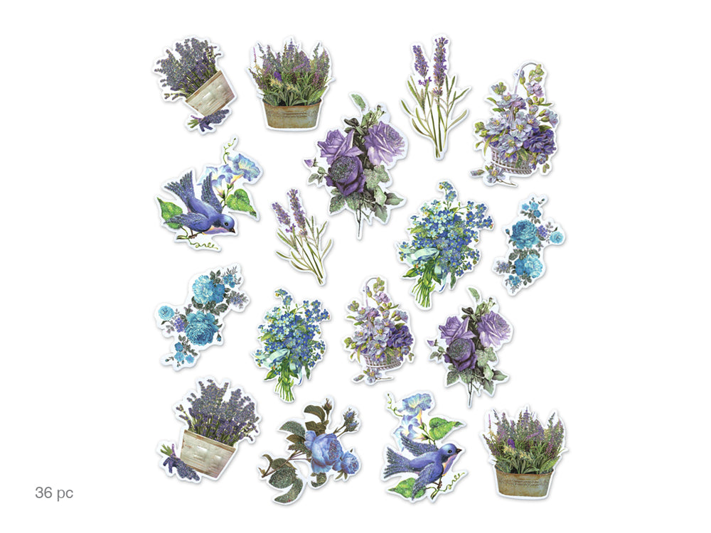Paper Craft Embellishment: Glitter Die Cuts 250gsm B) Lavender