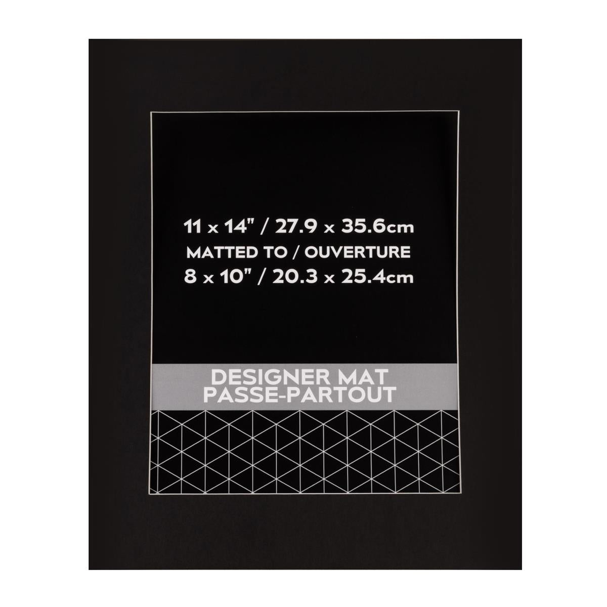 11x14" Photo Mat (8x10" OPG) Black, pslv + insert