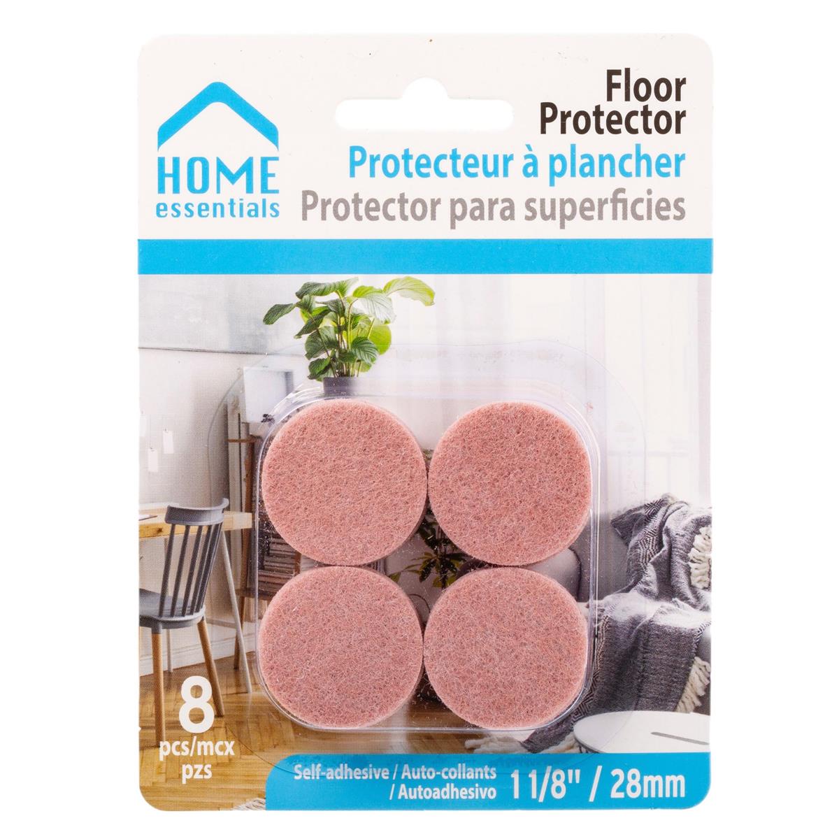 H.E. 8-pc Floor Protectors, 1-1/8" Dia., b/c