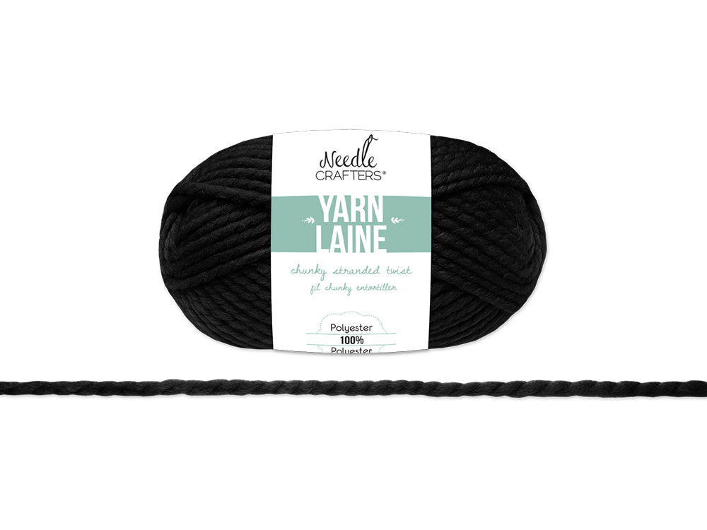 Needlecrafters: 100g Chunky Stranded Twist Poly Yarn C) Black