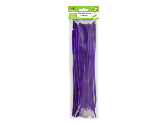 Chenille Stems: 6mmx30cm Standard Pipe Cleaners 40pc S) Purple