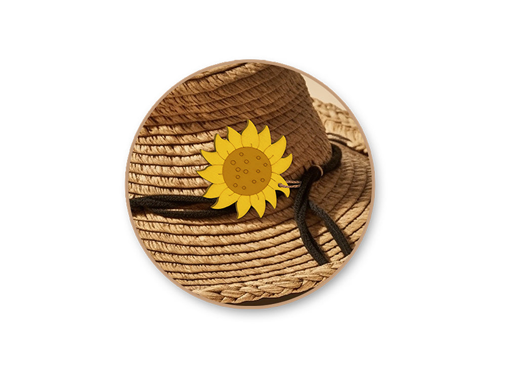 Wood Craft: 3.5" Laser-Etched Wood Shapes 6pc w/Jute E) Sunflower