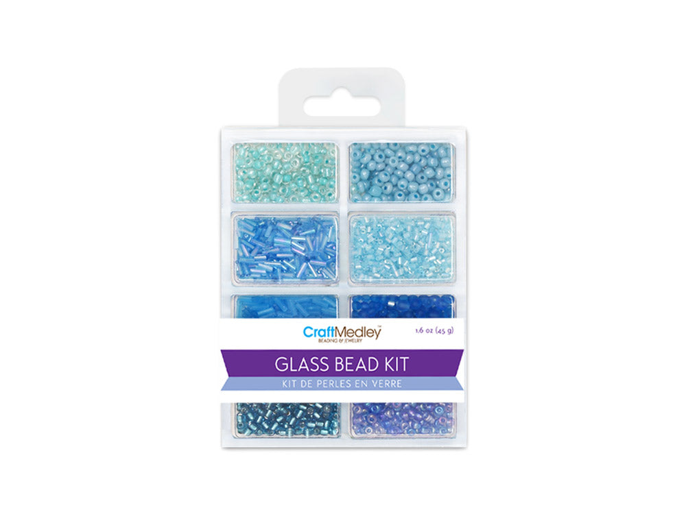 Glass Bead Kit: Rocailles/Seed Beads/Bugles 45g ULTIMIX B) The Blues