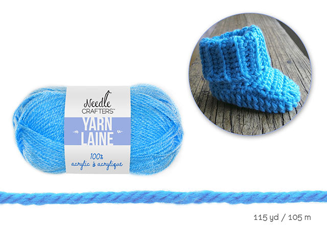 Needlecrafters: 50g Acrylic Yarn Standard Ball Dyed A) Baby Blue