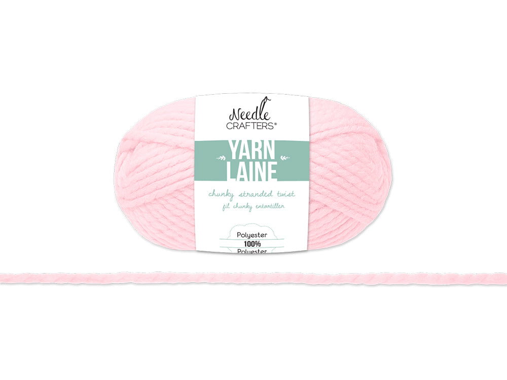 Needlecrafters: 100g Chunky Stranded Twist Poly Yarn A) Baby Pink