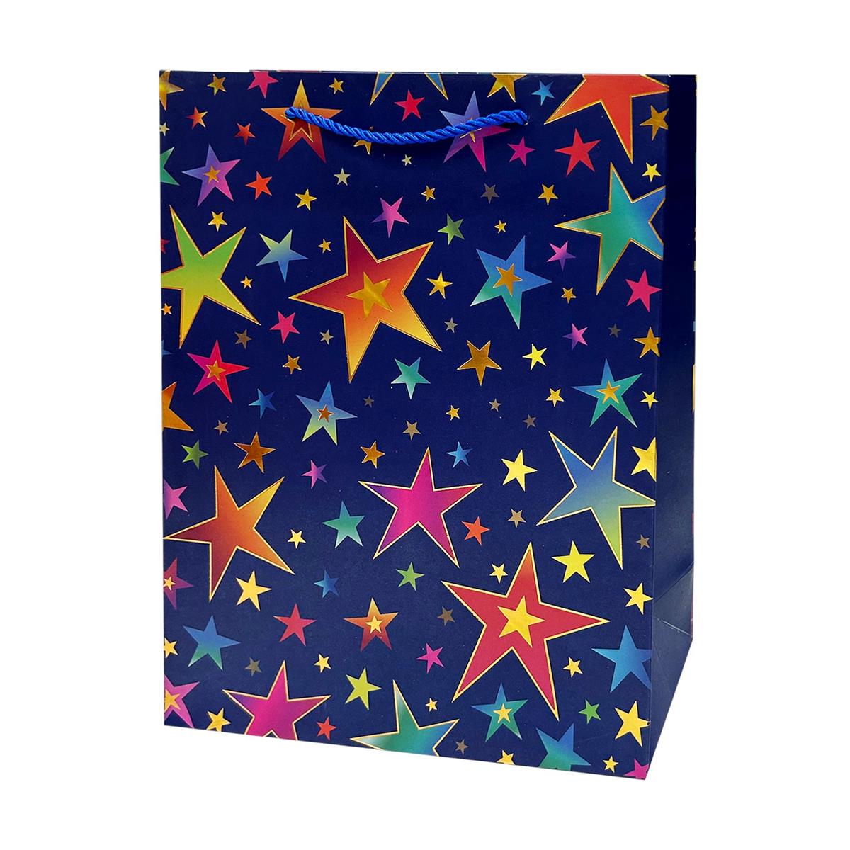 Paper T. Gift Bag, Jumbo, Stars, Matte+HS, 210gsm, Tag + J-Hook