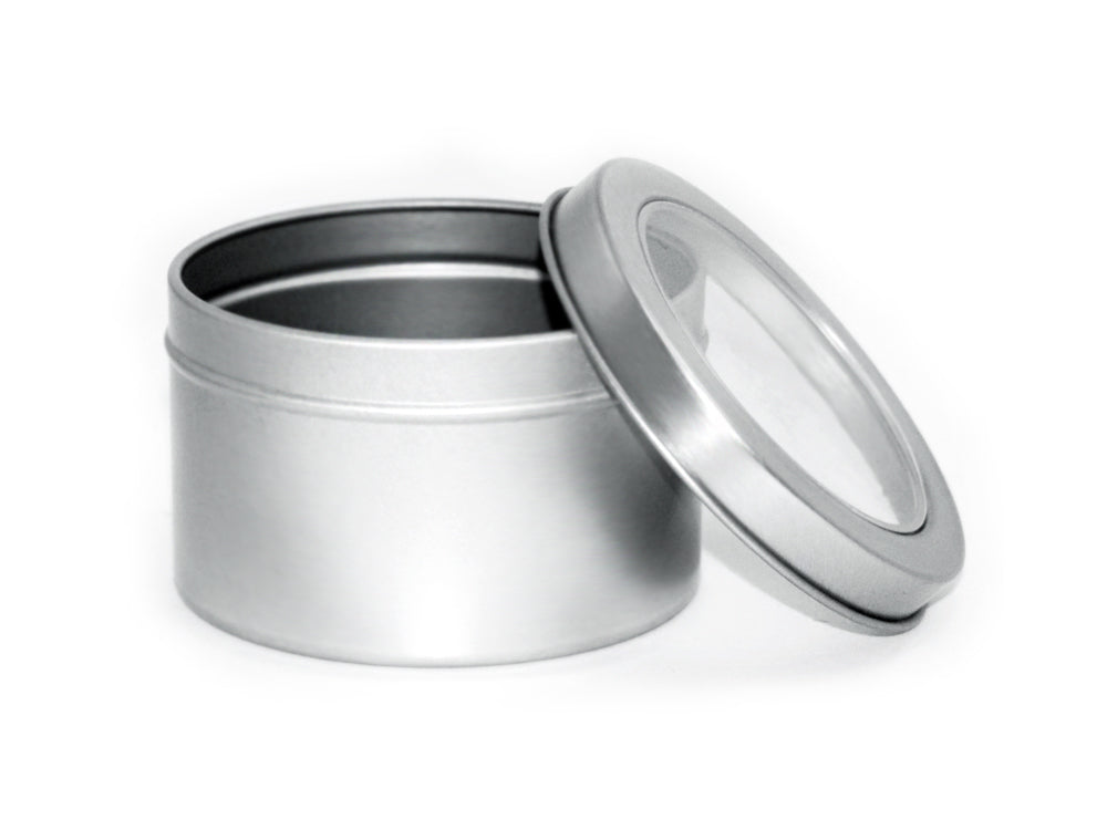 Craft/Bead Storage: 5cmx8cm Tin Canister w/Window